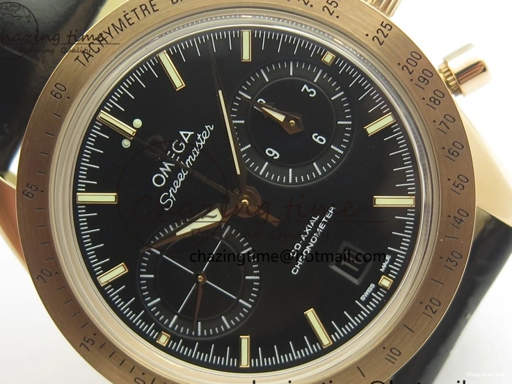 0102 Speedmaster ’57 Co-Axial RG OMF 1:1 Best Edition Black Dial On Leather Strap A9300 (Free Leather Strap) Resilient 8064